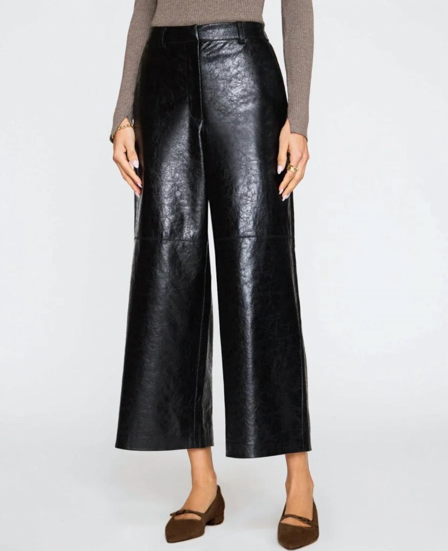 Brochu Walker Teo Wide Leg Pant in black metallic - women's pants