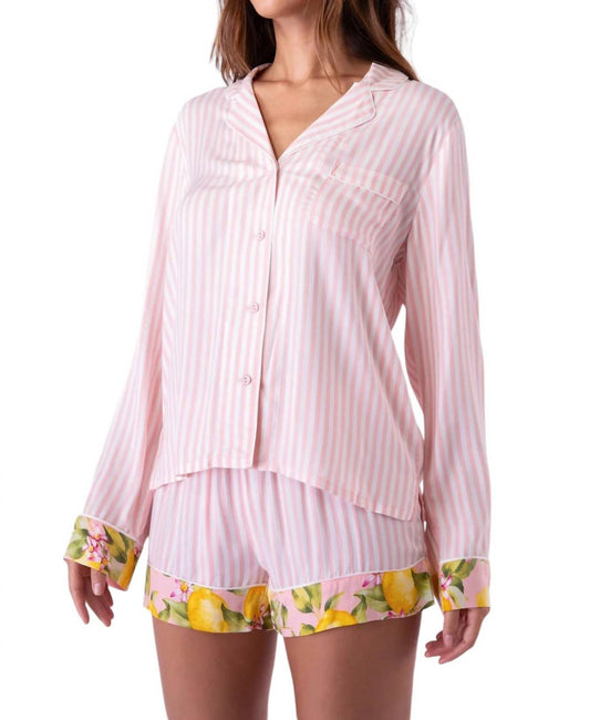 Pj Salvage - LONG SLEEVE BUTTON UP PAJAMA SHIRT