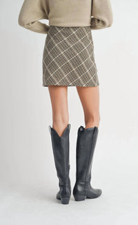 Sadie & Sage Gossip Girl Plaid Mini Skirt in grey - women's skirt - alternate view