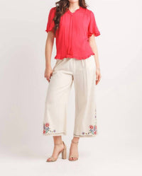Papillon - Short Sleeve Ruffle Top