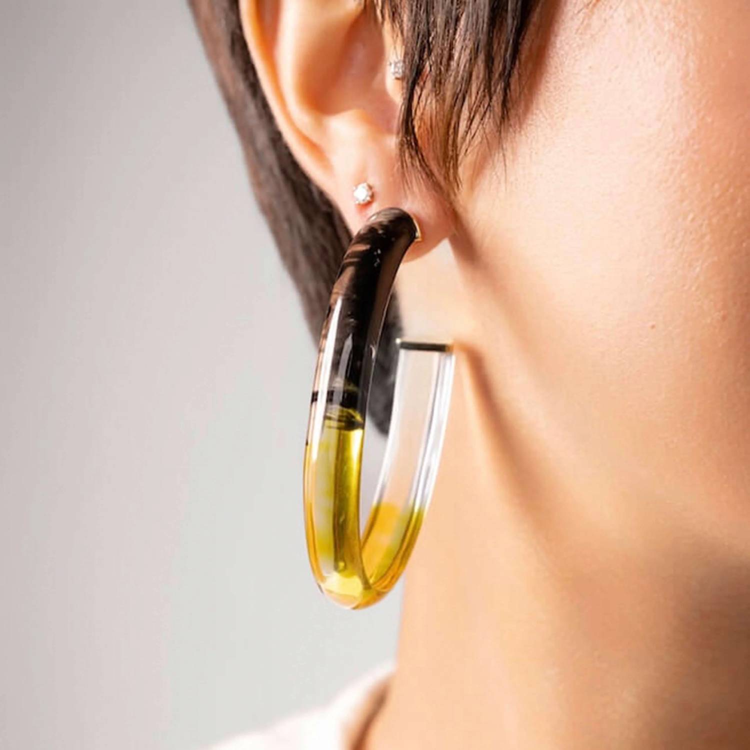 Gold & Honey - Women's Game Day Xl Oval Tie Dye Lucite Hoop Earrings