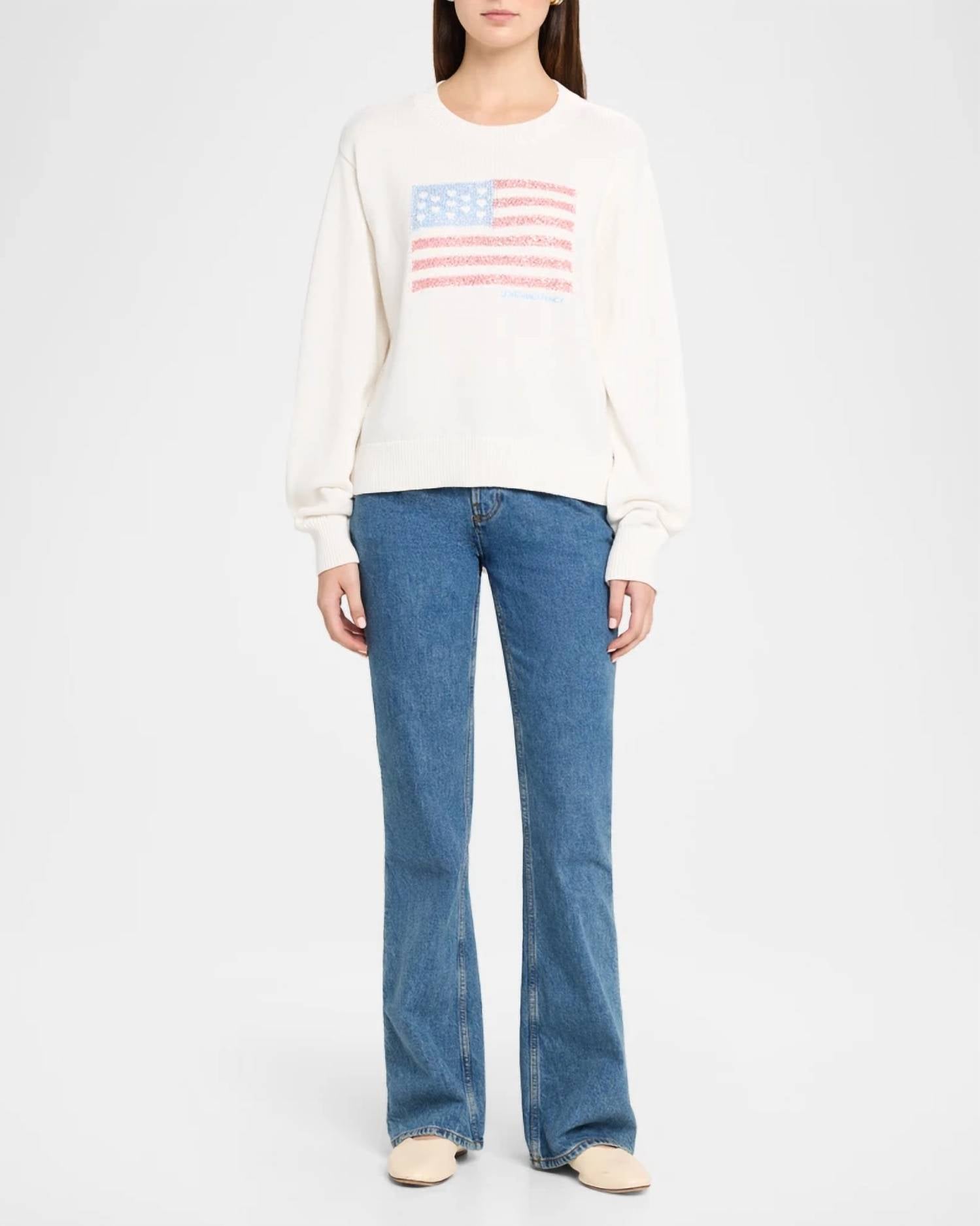 Loveshackfancy - Ty Flag Cotton Pullover Sweater