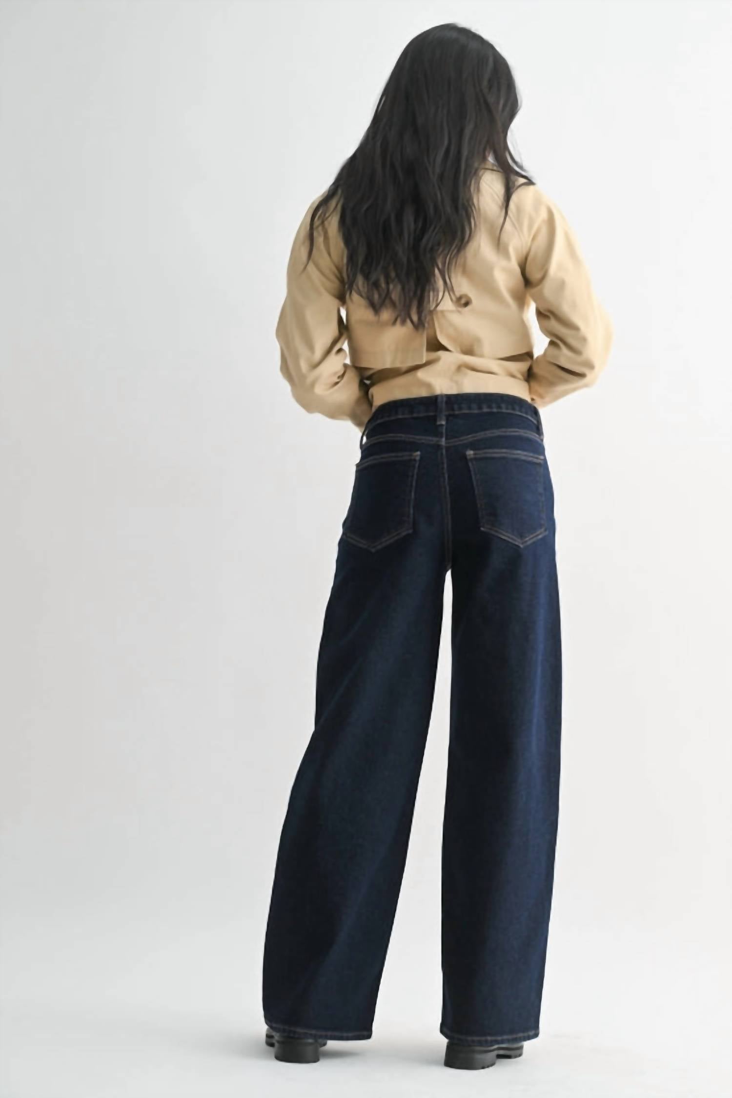 Just Black Denim - High Rise Full Length Straight Jeans