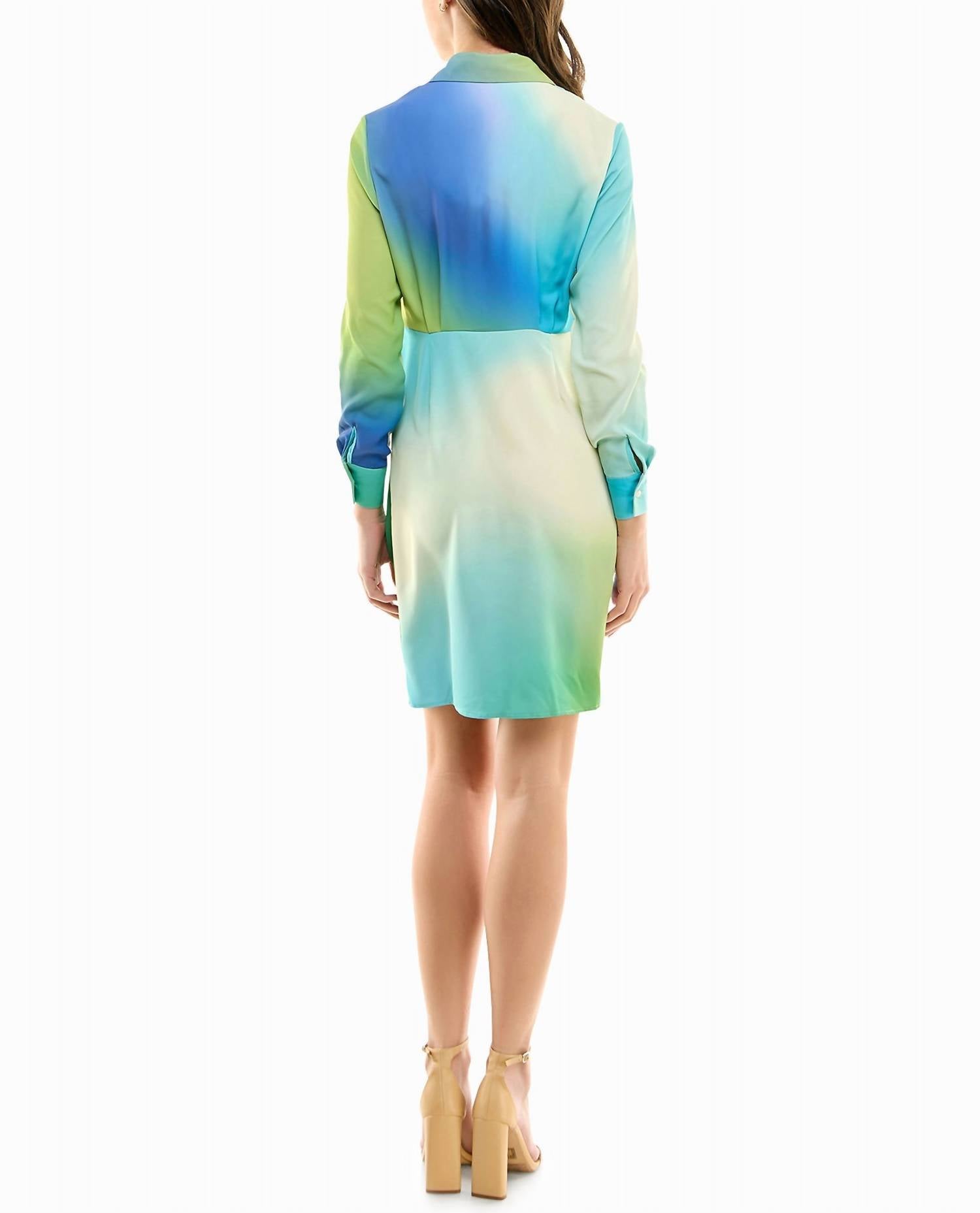 Nicole Miller - Audrey Silk Long Sleeve Shirt Dress