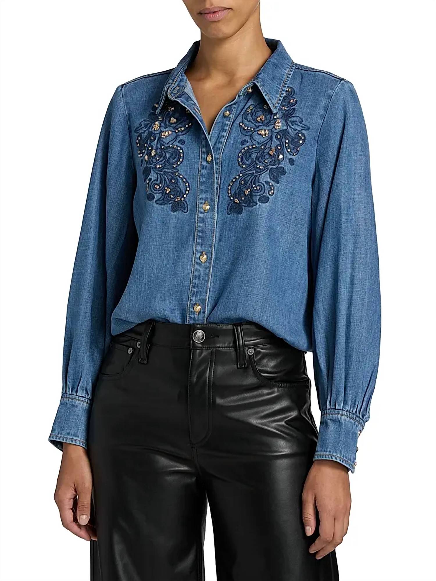Cinq A Sept - Juliette Rhinestone-Embellished Embroidered Top