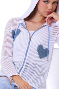 French Kyss - Heart Crochet Hoodie