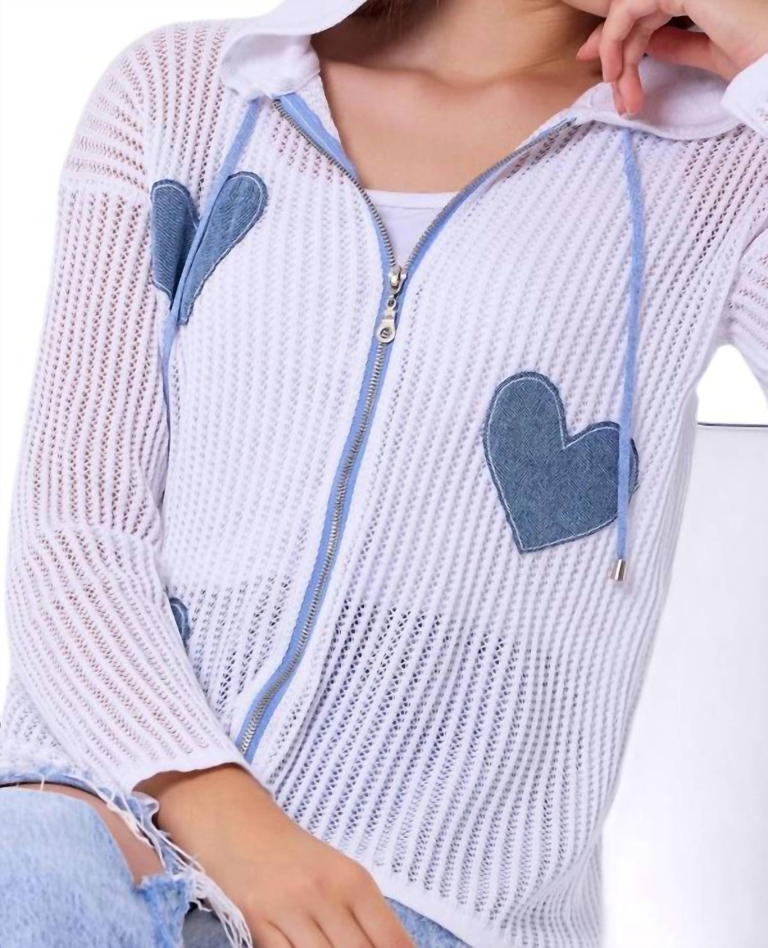 French Kyss - Heart Crochet Hoodie