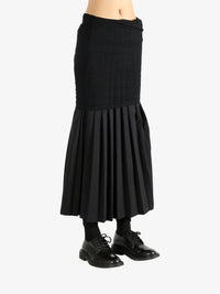 Maison Margiela Long Pleated Skirt in off black - women's skirt - detail view