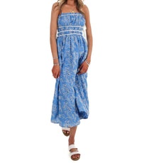 TCEC Garden Stroll Floral Eyelet Midi Dress in blue - women's dress - view 7