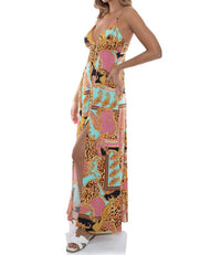 Luli Fama - Miami Daydream Chain Bralette Side Slit Maxi Dress