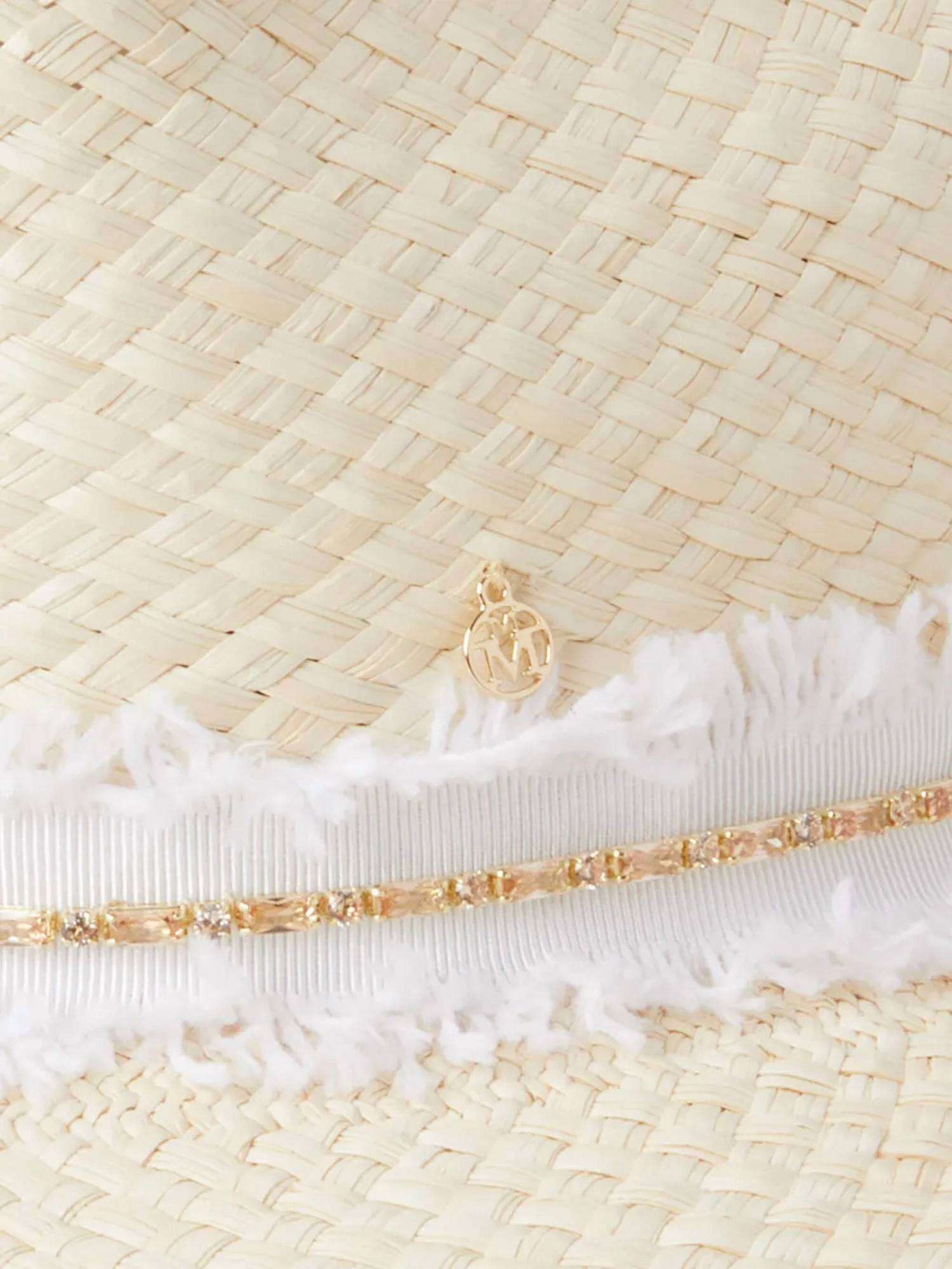 Maison Michel - Henrietta Denim Strass On Brisa Hat