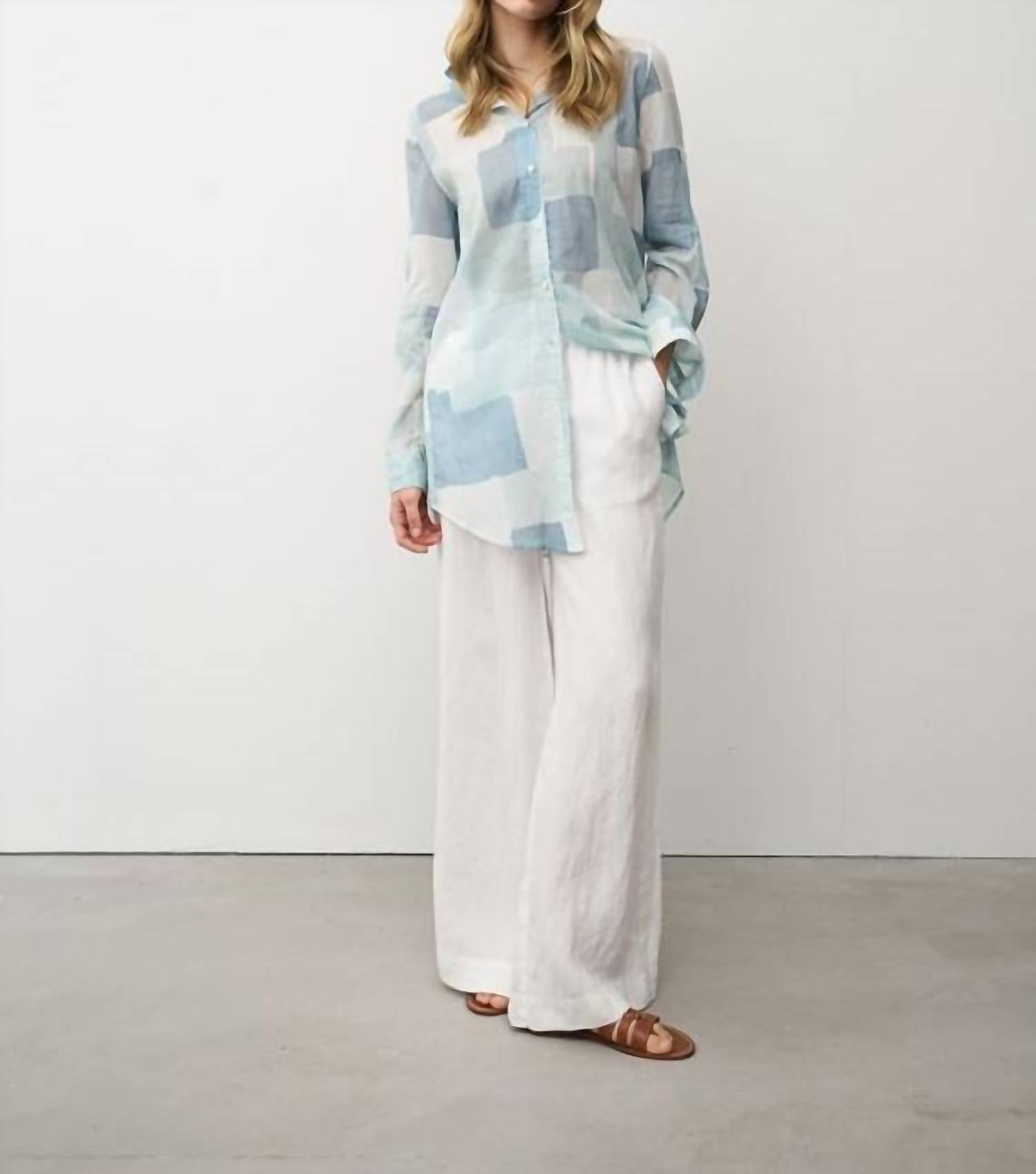 0039 Italy - Taya Print Cotton Blouse