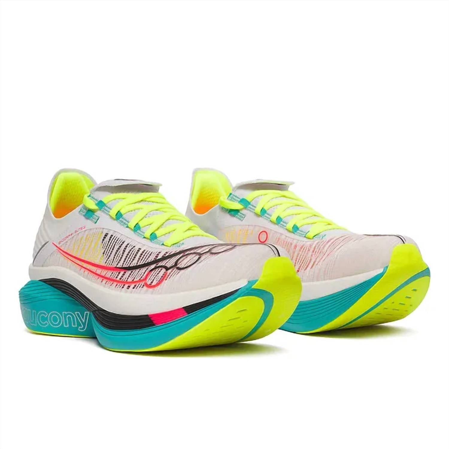 SAUCONY Unisex Endorphin Elite 2 Running Shoes in white mutant - women's shoe - alternate view