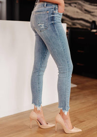Judy Blue - Mid Rise Release Waistband Detail Skinny Jeans