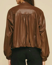Pinch - Silvia Faux Leather Bomber Jacket
