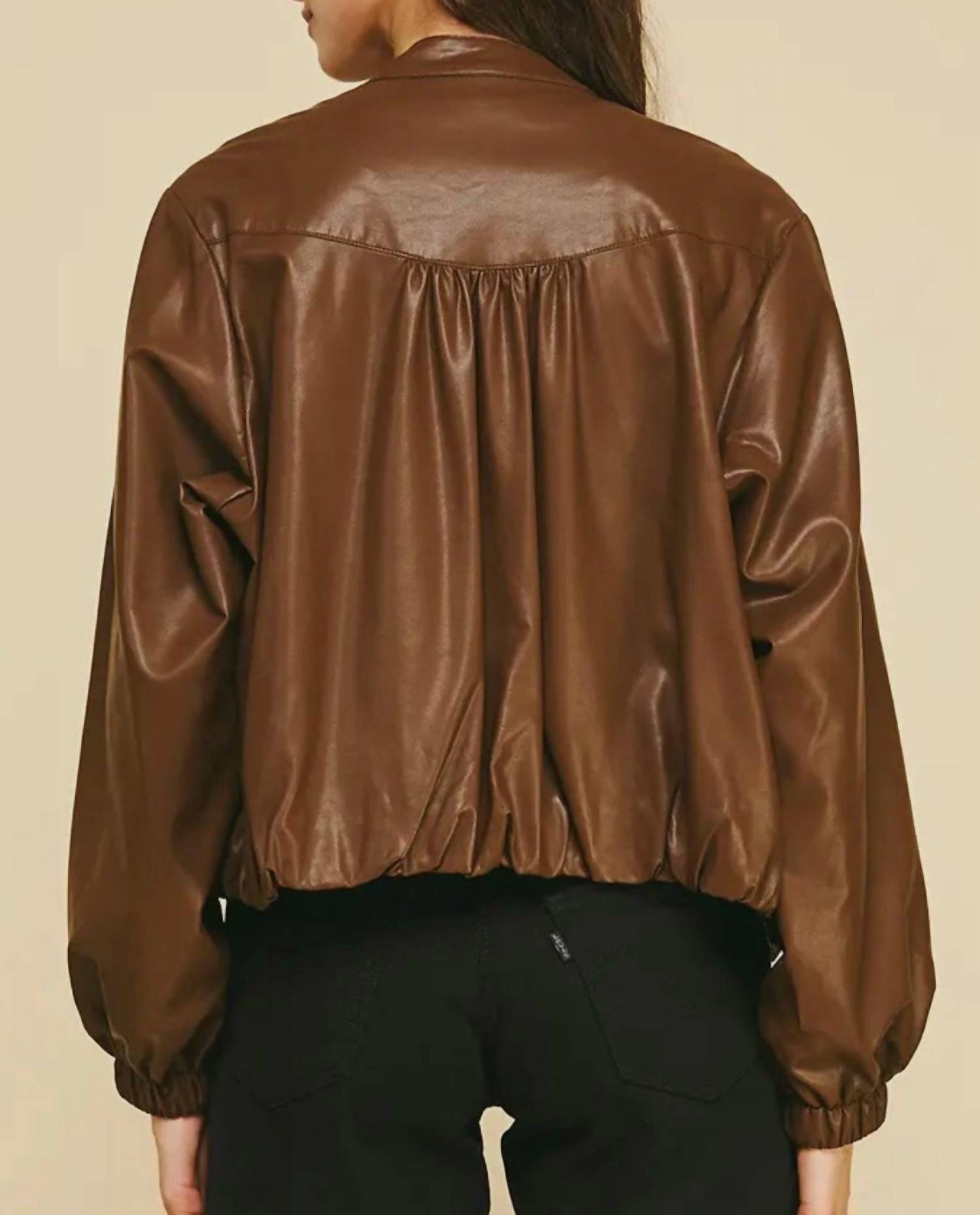 Pinch - Silvia Faux Leather Bomber Jacket