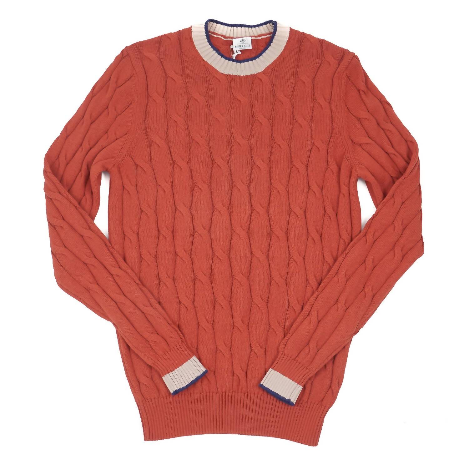 Luigi Borrelli Napoli - Men's Cable Knit Cotton Sweater