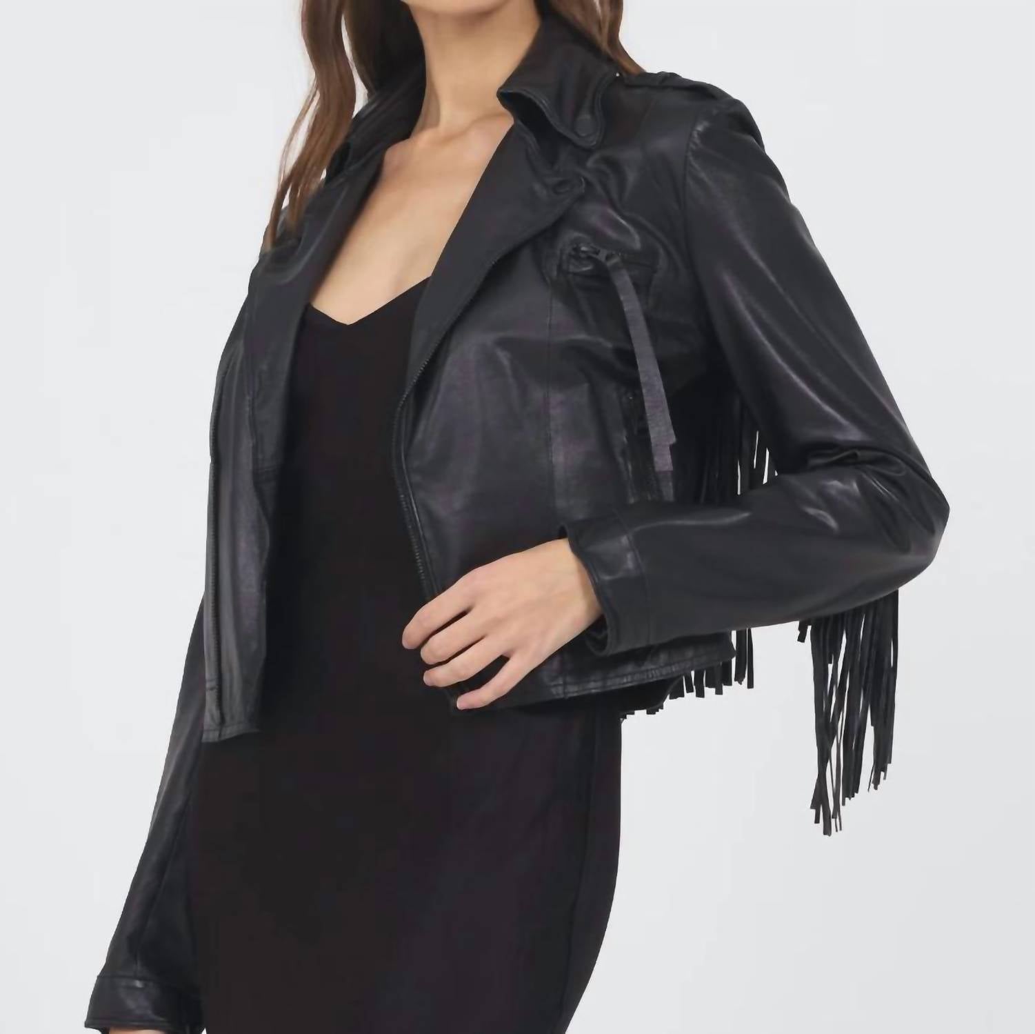 Jakett - Tina Fringe Leather Jacket