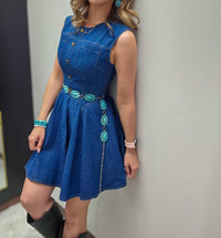 KORI Deena Dress in blue - women's dress - detail view