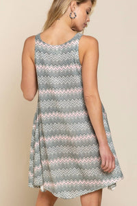 Zig Zag Pattern Dress