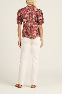TROVATA Nadine Blouse in oleander rouge - women's blouse - alternate view