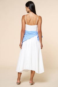 Lalavon - Stripe Waist Bandana Sleeveless Tie Maxi Dress