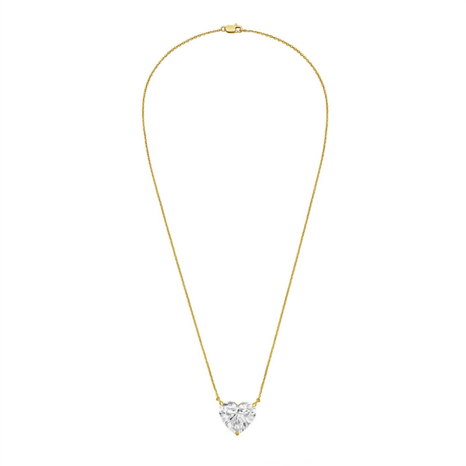 Diana M Jewels - 10.00 Cts Lab Grown Heart Diamond Pendant Necklace