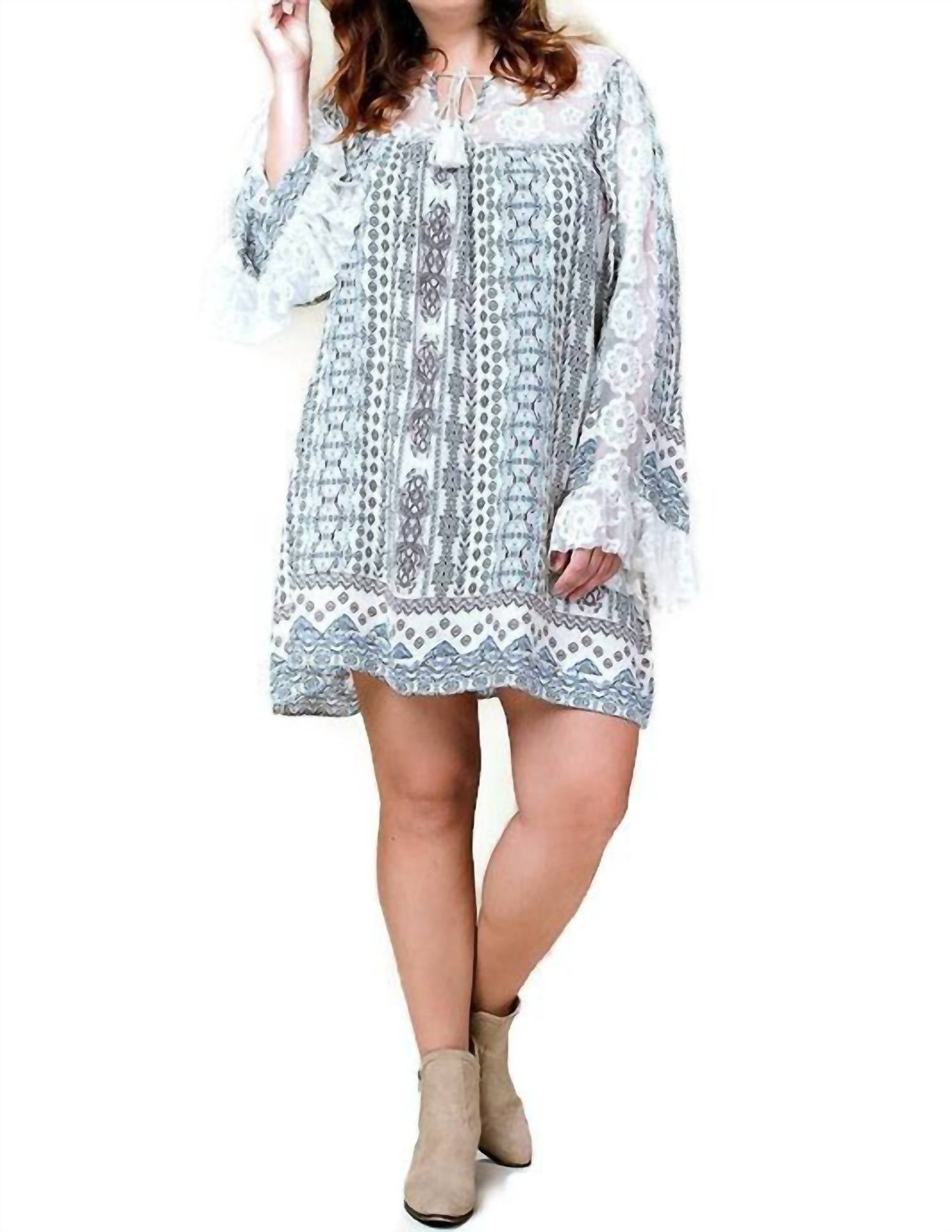 Kori - Ruffles & Lace Dress - Plus