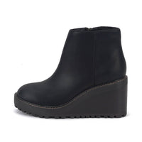 YELLOWBOX Women's Alexis Wedge Ankle Boot in black - women's shoe - detail view