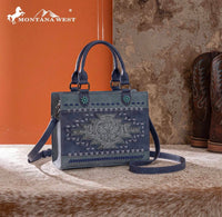 Montana West Western Tooled Aztec Tote in jean 1 - women's bag