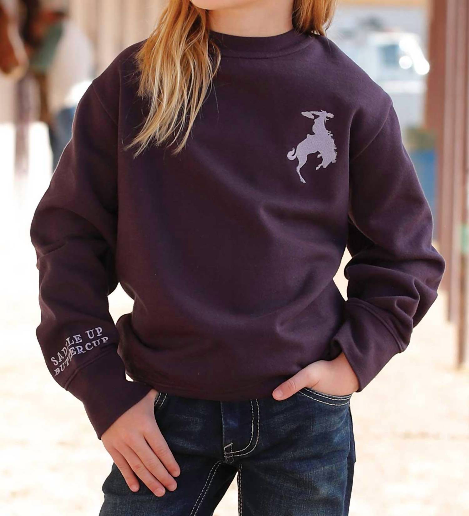Cinch - Girls Saddle Up Crewneck Sweatshirt