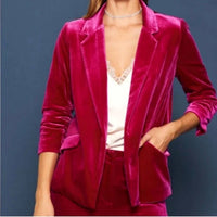 Skies Are Blue - Ruched Velvet Blazer