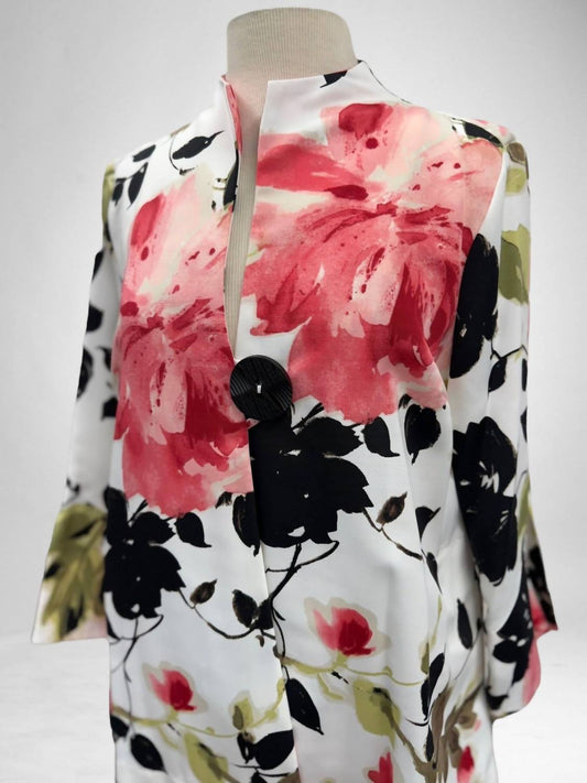 Ic Collection - Floral Back Pleats Jacket
