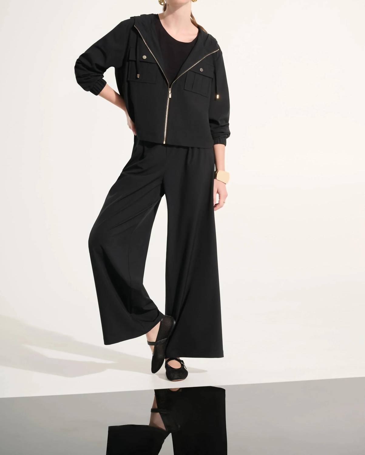 Joseph Ribkoff - Hooded Zip Up Boxy Utility Jacket