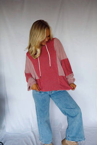 Bibi - Block Ribbed Pullover Jacket