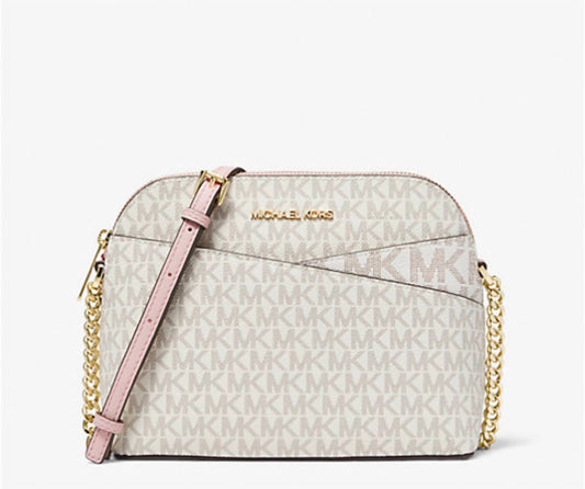 Michael Kors - Jet Set Travel Medium Logo Dome Crossbody Bag (VANILLA)