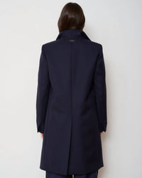 WE-AR4 Gatsby Classic Slim Fit Coat in navy - women's jacket - detail view