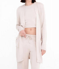 Mono B - Lounge Open Front Terry Cardigan