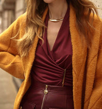 Joseph Ribkoff - Feather Yarn Sweater Knit Coat