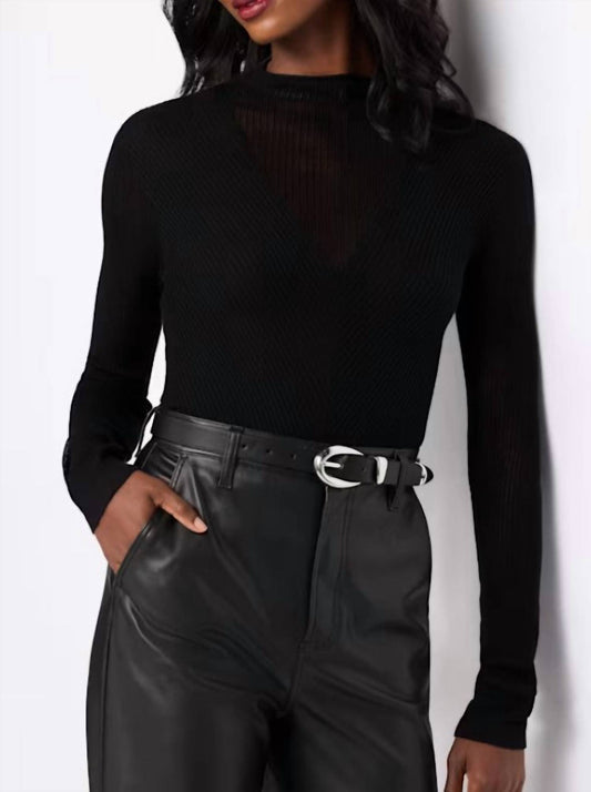 Lucy Paris - Mock Neck Long Sleeve Top