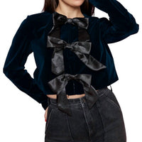 Sister Bloom - Brynn Velvet Bow Front Top