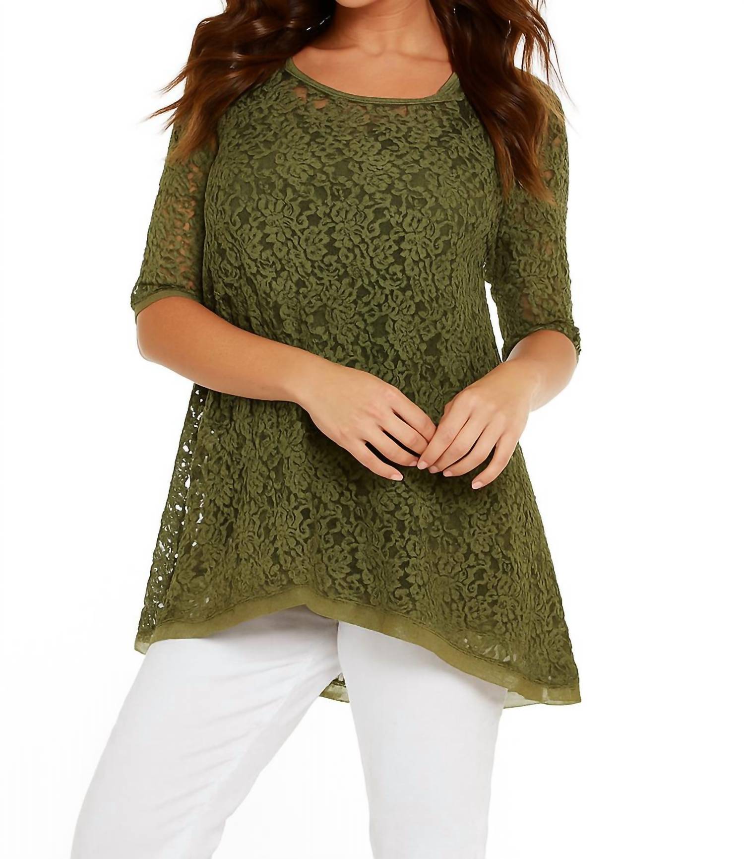 Angel Apparel - Lace Three Quarter Sleeve Tunic