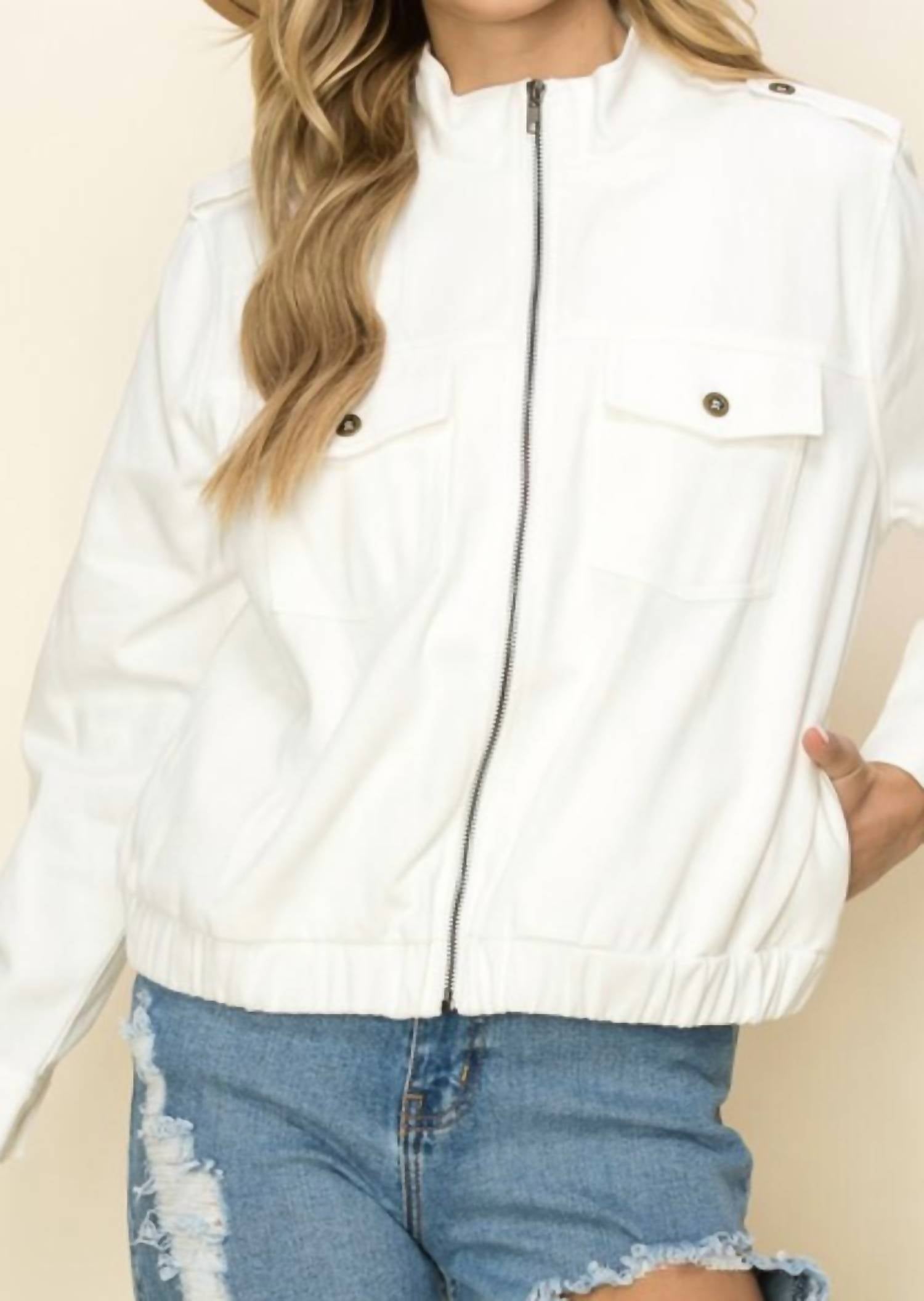 Staccato - Collared Zipper Light Weight Jacket