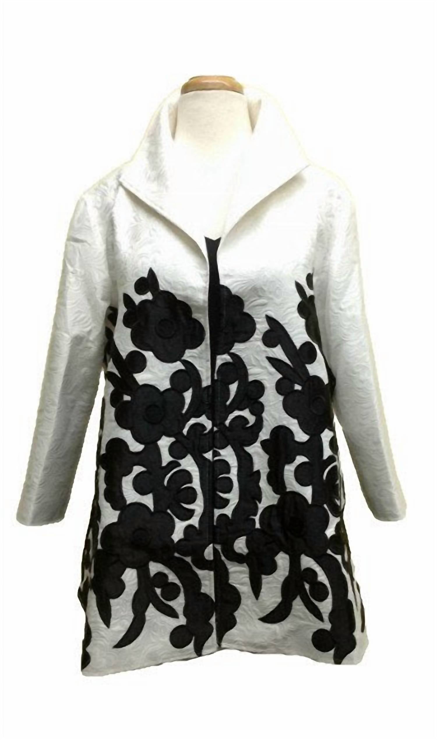 Grace Chuang - Women's Swing Flower Applique Jacket