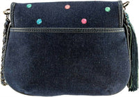 Mary Frances - Darling Embroidered Flowers Denim Mini Crossbody Purse