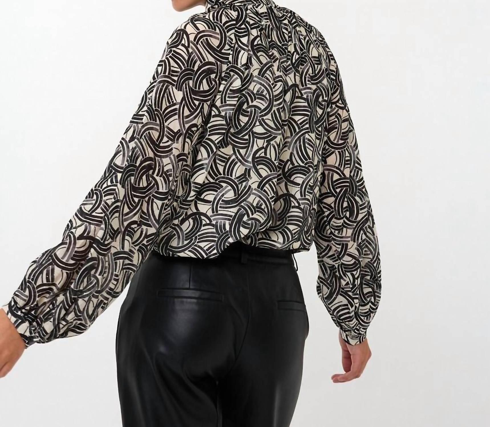 Esqualo - Button Up Print Blouse