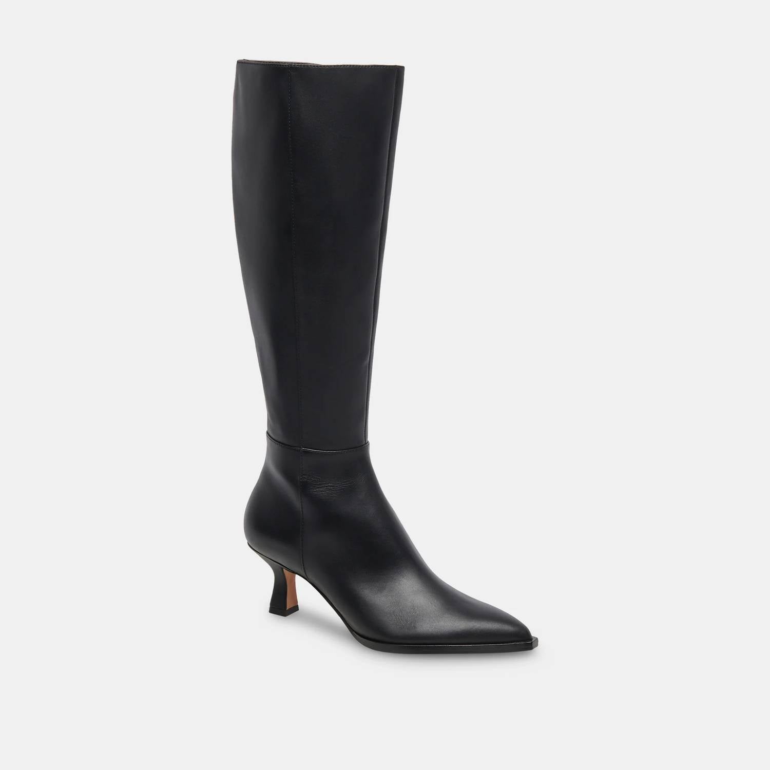 Dolce Vita Women's Auggie Boots in black leather - women's shoe - detail view