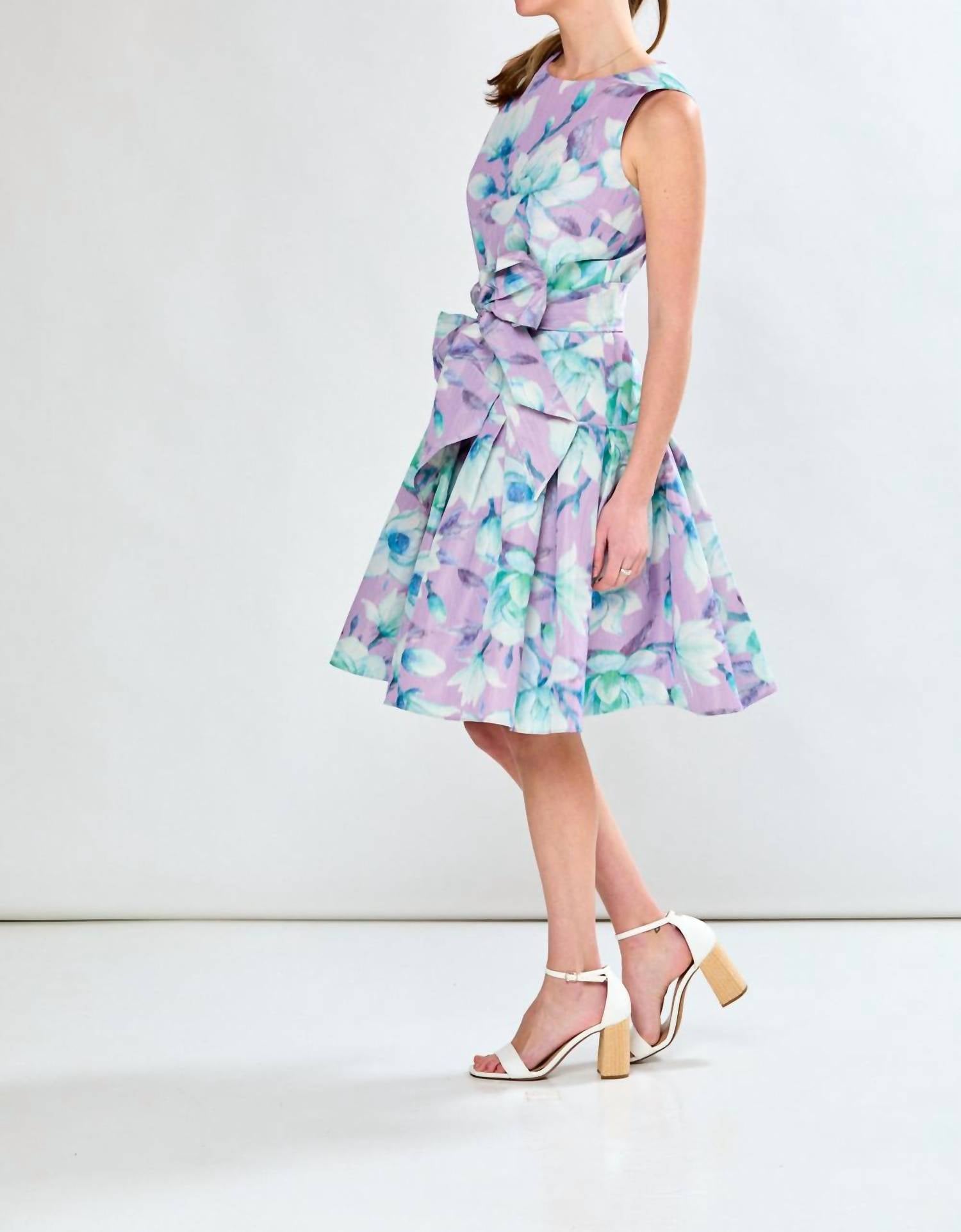 SARA CAMPBELL Giselle Midi Dress in lilac floral - women's dress - view 5