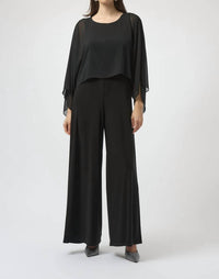Joseph Ribkoff - Wide-Leg Chiffon Overlay Jumpsuit