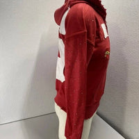 Resilient Studios Men's Rhinestone Zip Sweatshirt Jacket in red - men's shirt - detail view